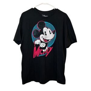 Vintage Disney Mickey Mouse Graphic T-Shirt, Black, XL